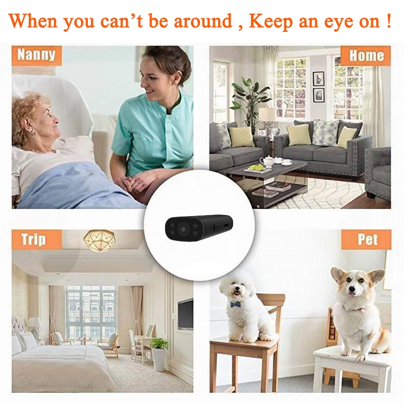 Câmera de Segurança hd sem Fio Mini Doméstica Pnzeo Wi-fi Visão Remota Super Câmeras Câmera Pequena Gravador 1080p - Image 4
