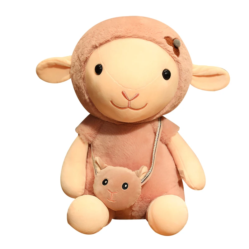 

Hot Backpack Sheep Doll Plush Toy Lamb Doll Rag Doll Child Sleeping Pillow Soft Girl Bed Doll Pillow Home Bedroom Decoration