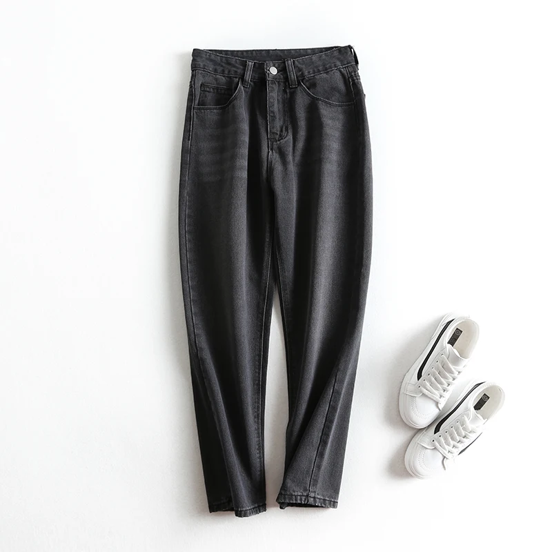 black AOEMQ, модные брюки, черные/черные однотонные брюки, джинсы, обтягивающие, обтягивающие, повседневные, уличные, узкие брюки, женские штаны, женская одежда - Цвет: black