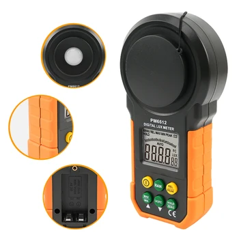 

Illumination Meter ABS PM6612 Light Tester Large Screen Measuring 200000Lux Living Room Digital Luxmeter LCD Display Handheld