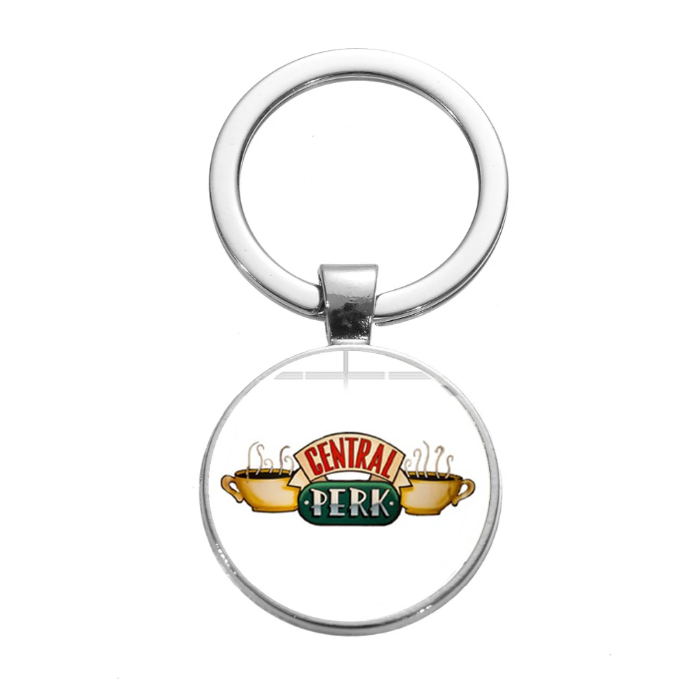 Style 4 SONGDA милые с героями телесериала «друзья» брелок Central perk Кофе время Моники двери с изображением забавного героя мультфильма печатных Стекло арт брелок для ключей, подарочный для лучшего друга - Цвет: Style 4