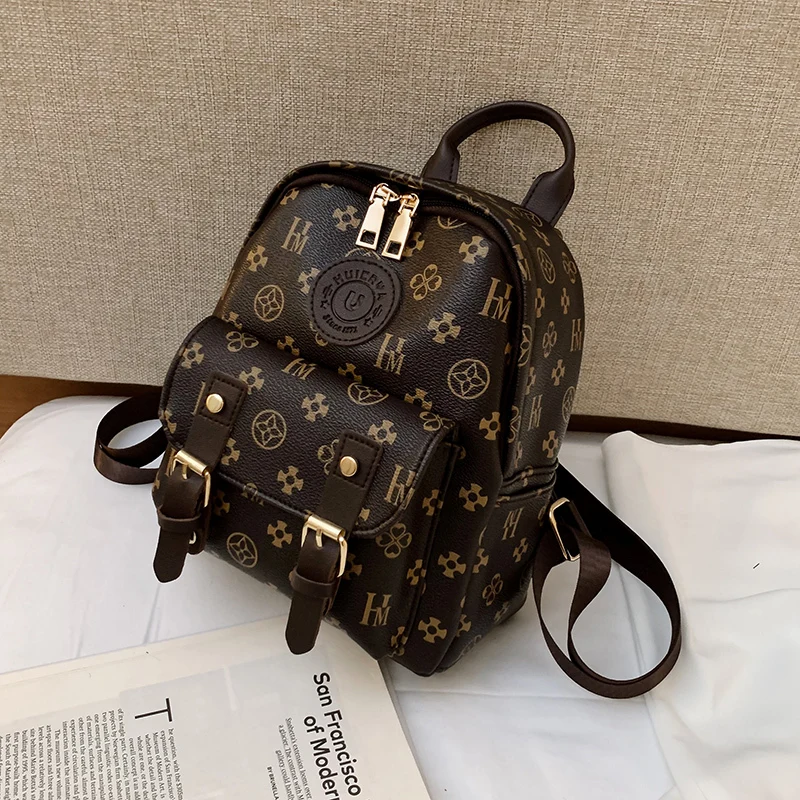 Luxurious Brand PU Leather Women Backpack Laptop Travel Backpack Men Waterproof School Backpack bag for Teenager girl