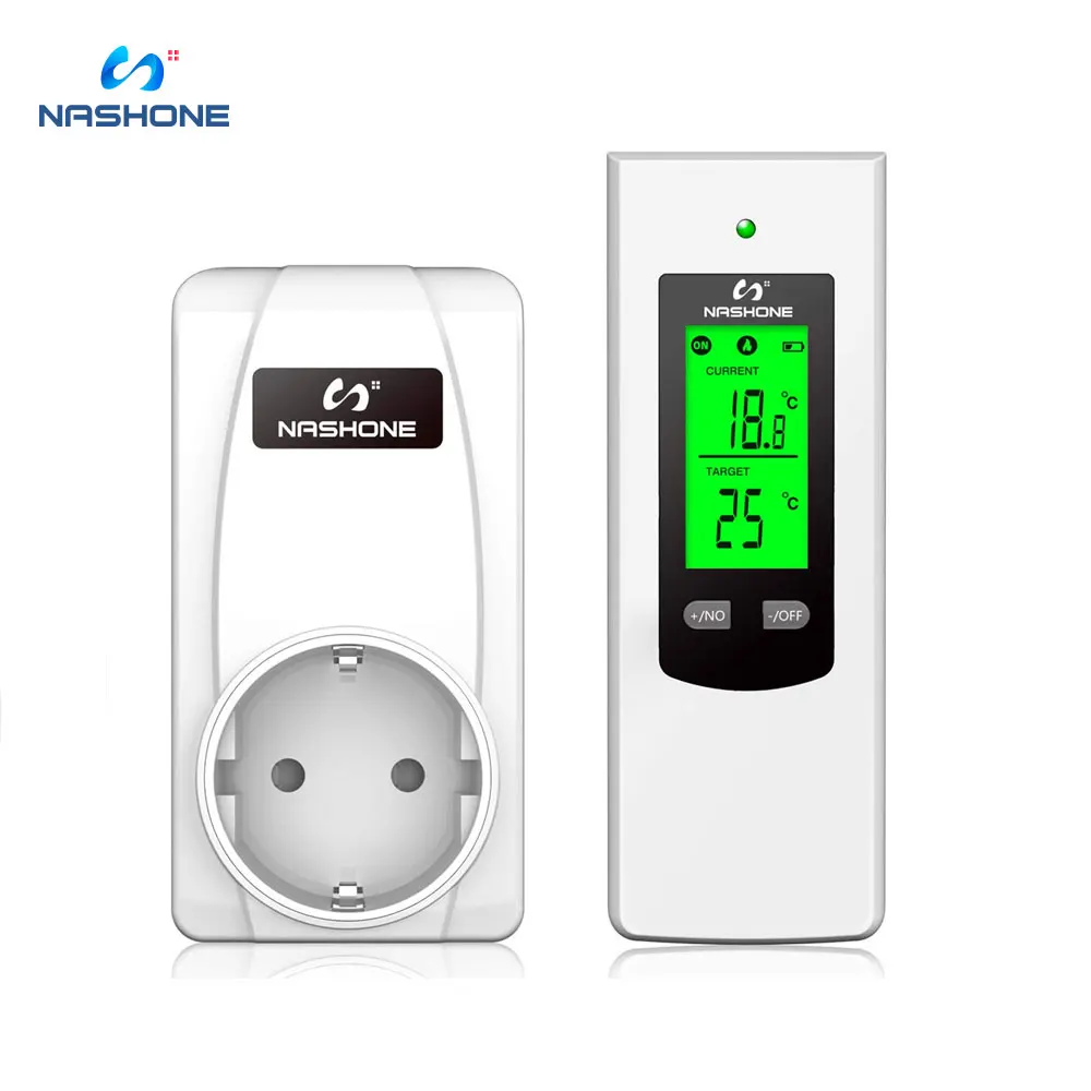 Nashone Wireless Thermostat Socket LCD Display Digital Temperature Controller With Heating And Cooling Modes Memory Function.