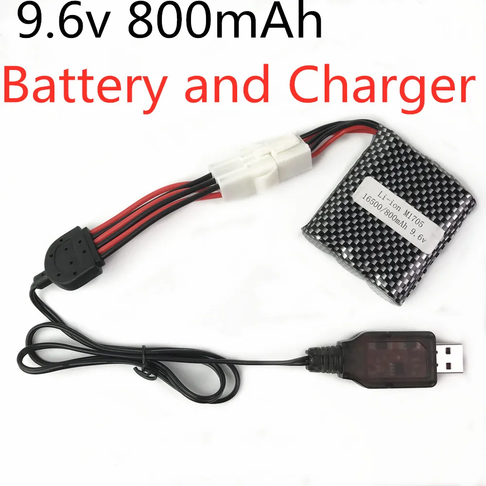 9,6 v 800mAh литий-ионный аккумулятор EL-6P и usb зарядное устройство для 9115 S911 S912 9116 RC автомобиль RC монстр грузовик EL6P запчасти - Цвет: Красный