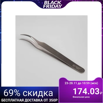 

Eyelash tweezers, curved, 12 cm, silver color