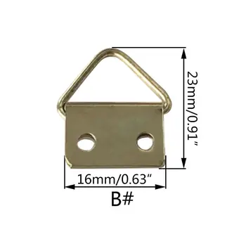 

200Pcs/Pack 2 Holes Triangle Ring Pictures Hangers Heavy Duty DIY Replacement for Cross Stitich Photo Frame Decoration