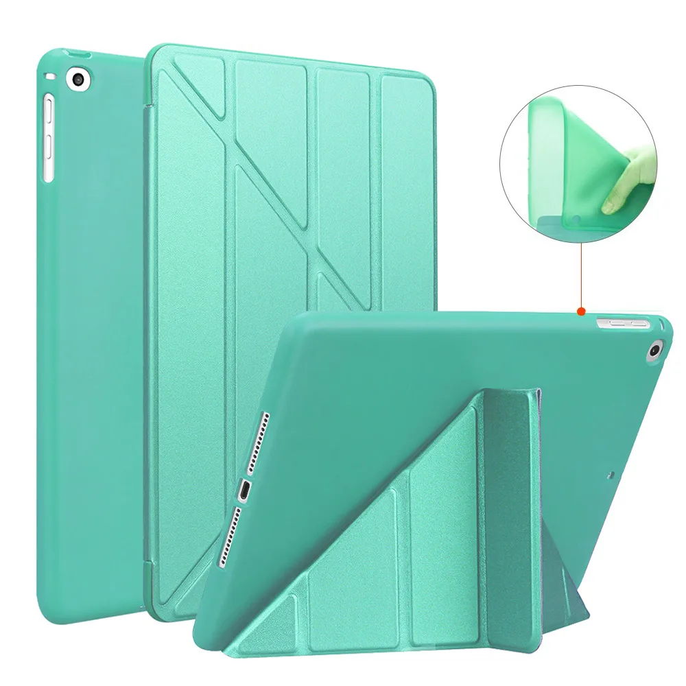 Ультратонкий Магнитный смарт-чехол, кожаный чехол для планшета, откидная подставка, мягкая задняя крышка из ТПУ для Apple iPad 7 поколения 10," - Цвет: Mint Green