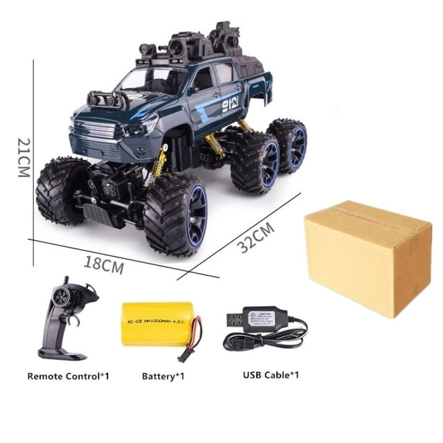 6WD Wireless BigFoot Off-Road Car 45 Degree Climbing 2.4G  Remote Control Rock Crawler Anti-Crash Electric Racing RC Car Kid Toy