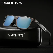 Мужские солнцезащитные очки из алюминиево-магниевого сплава, HD поляризованные зеркальные металлические солнцезащитные очки, мужские очки для вождения, крутые оттенки