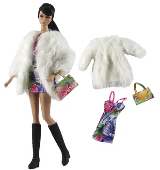 

NK 1Set 2020 Doll Dress Handmade Clothes Fashion Coat+Vest+Bag For Barbie Doll Accessories Child Toys Girls' Gift 334C 01X