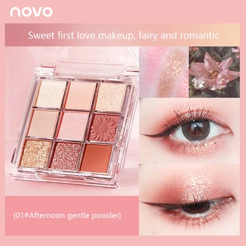 

Novo 9 Colors Matte Shimmer Nude Eyeshadow Powder Makeup Palette Eye Pigmented Powder Make Up New Warm Earth Color Eyeshadow