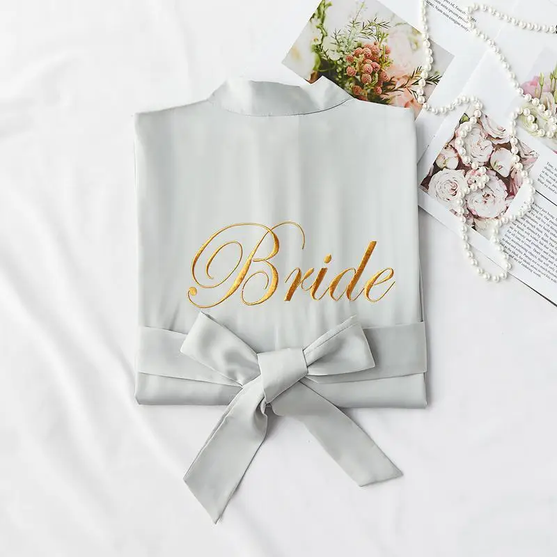 Свадебное платье невесты, изысканная женская ночная рубашка с вышивкой, удобная повседневная мягкая ночная рубашка, однотонная домашняя одежда - Цвет: Bride3