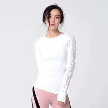 Сексуальные женские полые футболки для йоги и тренировок, укороченный топ, спортивные топы для бега, рубашки, дышащая Спортивная одежда для фитнеса, спортивная одежда для спортзала