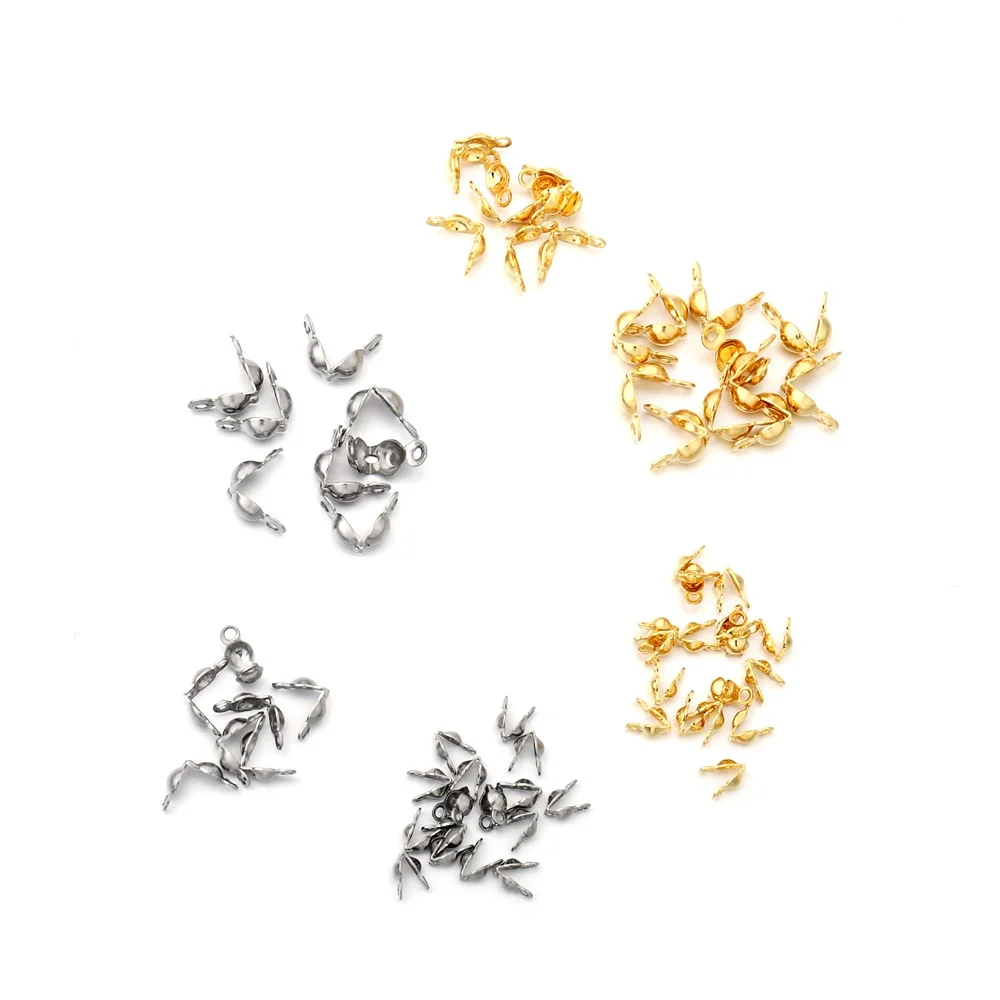 100 teile/los Edelstahl Stecker Verschluss Gold Kugel Kette Kalotte Ende Crimps Perlen Stecker Für DIY Schmuck Machen Liefert – Detail 10