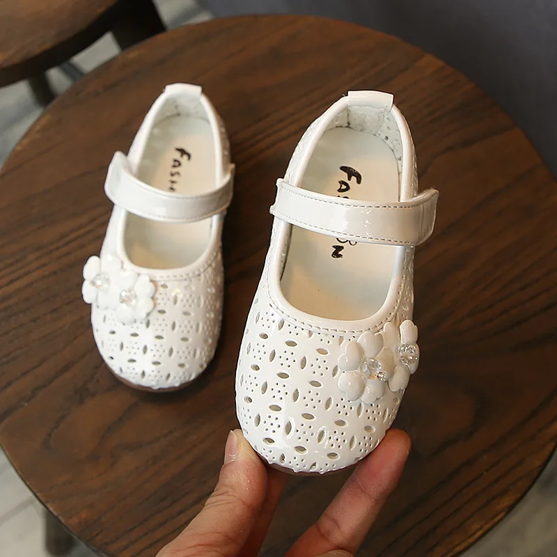 Princess Fashion Spring Flowers Hollow Girls Shoes 2020 Toddlers Shoe For Baby Girls Kids Leather Dress Shoe Size 6M 1 2 3 Year