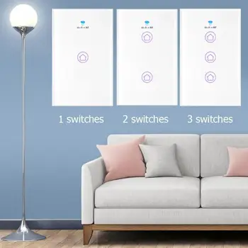

WiFi Smart Wall Touch Light Switch 120 Type Intelligent APP Voice Control