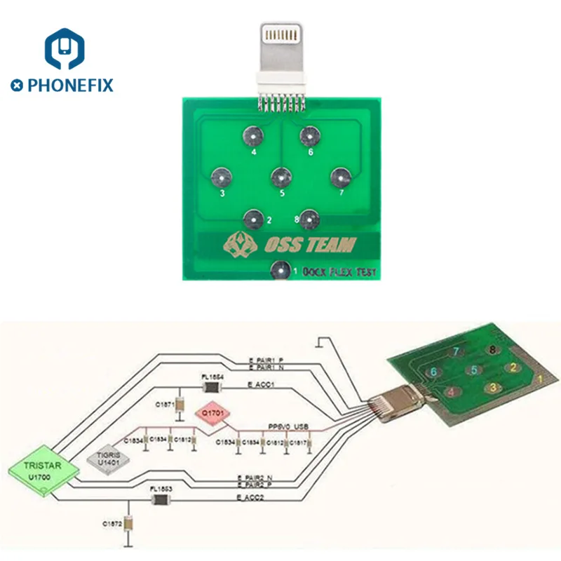PHONEFIX Micro USB док-станция Гибкая тестовая плата для iPhone 6 7 8 и Android Phone U2 IC батарея usb зарядный порт инструмент для тестирования мощности