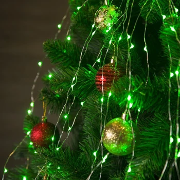 

Garland "Ponytail" 30 strands of 2.5 m, IP20, silver strand, 750 LED, green glow, 8 modes, 12 V