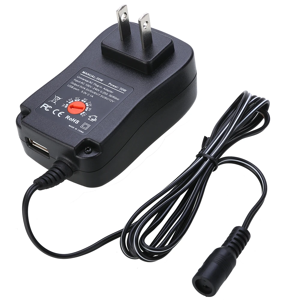 AC DC Adjustable Multi Voltage Power Supply Adapter Electrical Switching Power Adapters 3V/4.5V/5V/6V/7.5V/9V/12V