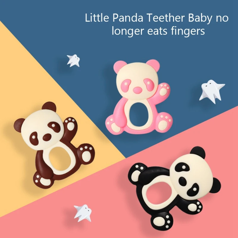 

Baby Cartoon Panda Teethers DIY Panda Food Grade Silicone Design Teether Infant Chew Charms Kids Teeth Safety Care