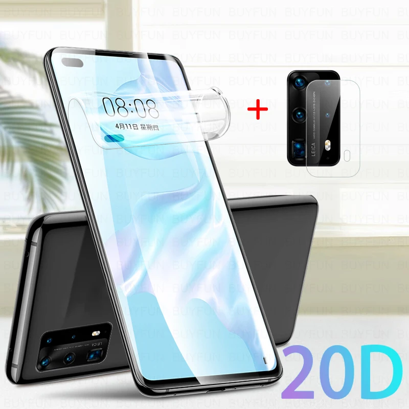 Гидрогелевая пленка 1 2 шт. для Huawei P40 P30 P20 Lite Pro Защитная камеры Гелевая воды а не