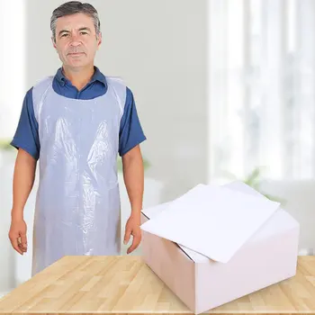 

Flat Pack & Roll Of Disposable Plastic Aprons High Density Polythene Plastic Apron Home Kitchen Thicken Aprons