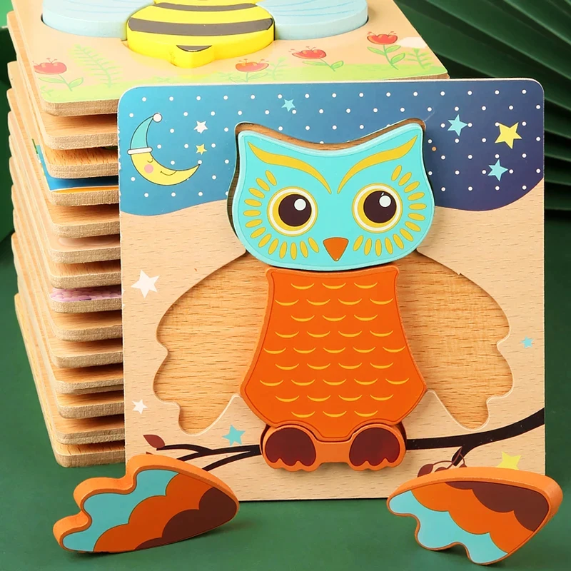 Quality Thicken 3d Wood Puzzle Baby Toys Cartoon Animal Educational Intelligence Jigsaw Puzzle Toys For Children Early Learning Puzzles Aliexpress