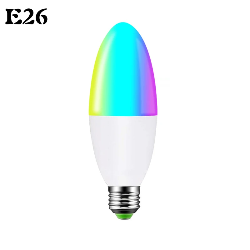 E26 Умная WiFi Свеча лампа E14/E27/B22/E26 Led RGB прожектор лампа поддержка Alexa Google Home IFTTT умный Голосовое управление 6 Вт для дома - Испускаемый цвет: E26