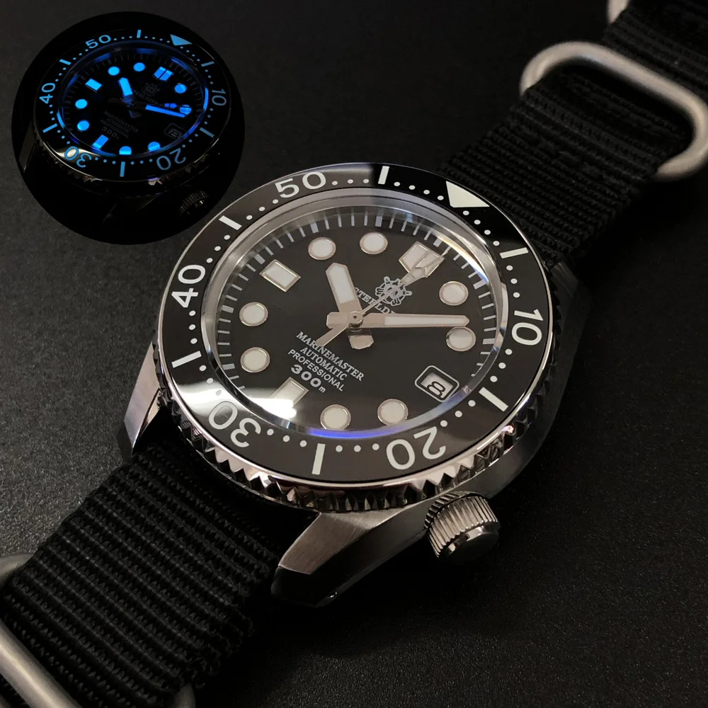 STEELDIVE men diving watch mens automatic mechanical watches 200m waterproof wristwatch Switzerland luminous sapphire NH35 clock afbeelding