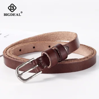 

Vintage Metal Buckle Thin Casual Belt For Women Genuine Leather Belt Female Straps Waistband For Jeans Dress Accessories