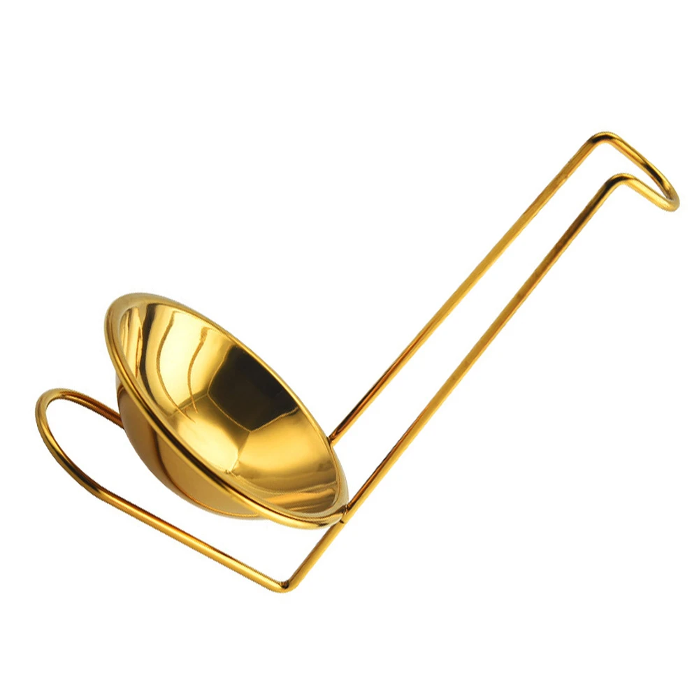 1pc Stainless Steel Soup Ladle Storage Rack Kitchen Utensil Rest Golden 誠実