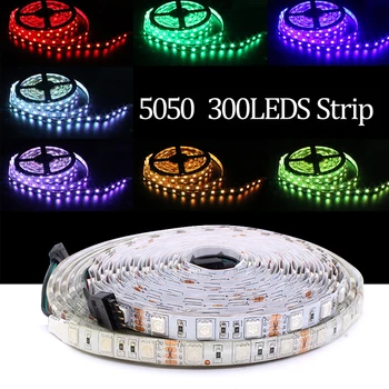 

12V Led Strip Light 5050 SMD 60leds/m 5M 300Leds RGB LED Diode Ribbon Warm White Flexible Tape lamp For Party Decoration