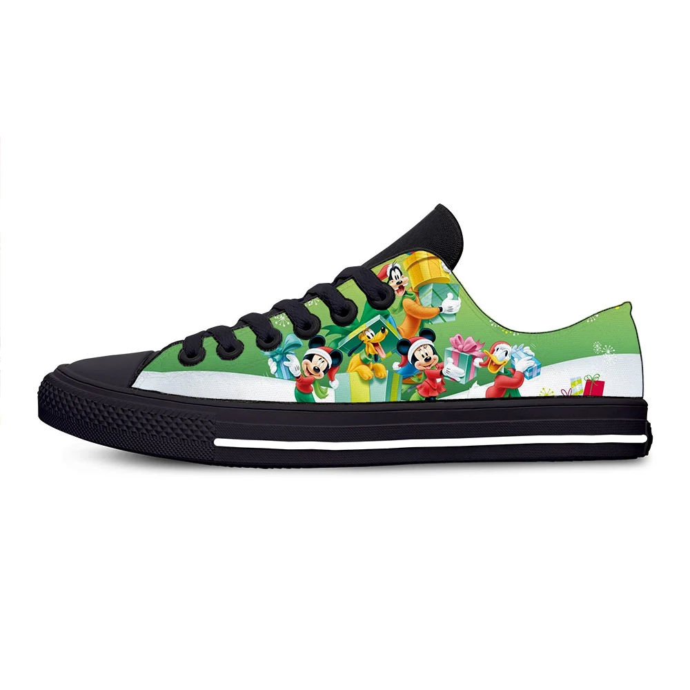 Mickey12 Новинка года; обувь с Микки Маусом; женская дышащая Классическая обувь с низким берцем и принтом; Легкие модные кроссовки; Мужская парусиновая обувь с мышкой - Цвет: Mickey12