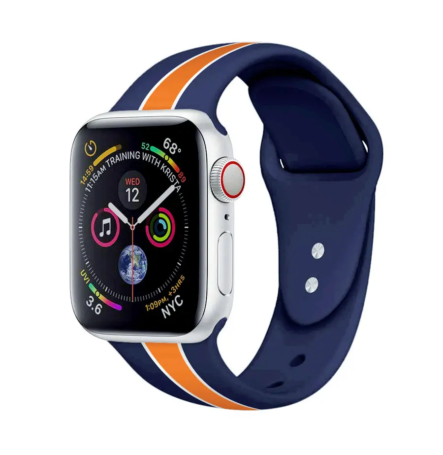 Силиконовый браслет ремешок для apple watch ремешок для iphone Watch 5 4 3 iwath ремешок 44 мм 40 мм 42 мм 38 мм аксессуары для умных часов Correa