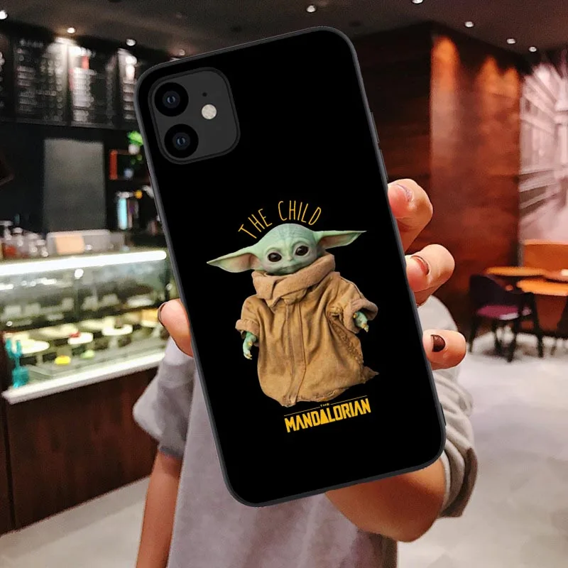 Милый ребенок йода Мягкий силиконовый чехол для телефона оболочка для iPhone 6 6s 7 8 Plus X XR XS Max 11 Pro Max мандалорский черный ТПУ чехол