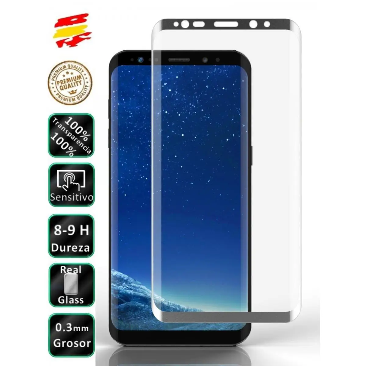 Proteggi Schermo In Vetro Temperato 3D Samsung Galaxy S9 Full Metal