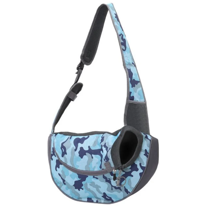 Blue camouflage Сумка на плечо из ткани Оксфорд для домашних животных, сумка для путешествий, сумка-переноска для маленьких собак, рюкзак, дышащая сумка на плечо на молнии, сумка для переноски щенков, кошек - Цвет: Blue camouflage