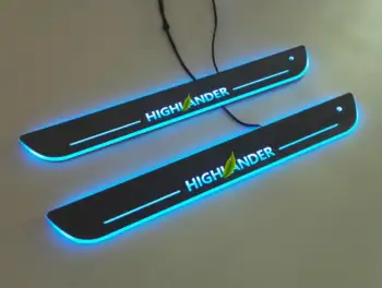 

FREE SHIPPING 7 Colors LED Door Sill Scuff Plate For TOYOTA HIGHLANDER 2009-2015 Car LED Moving Auto Accessories Running board