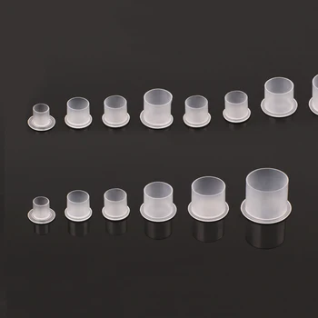 

1000Pcs Clear / Black Stand Tattoo Ink Cup Caps With Bottom for Professional Permanent Tattoo Accessory accessoire de tatoo