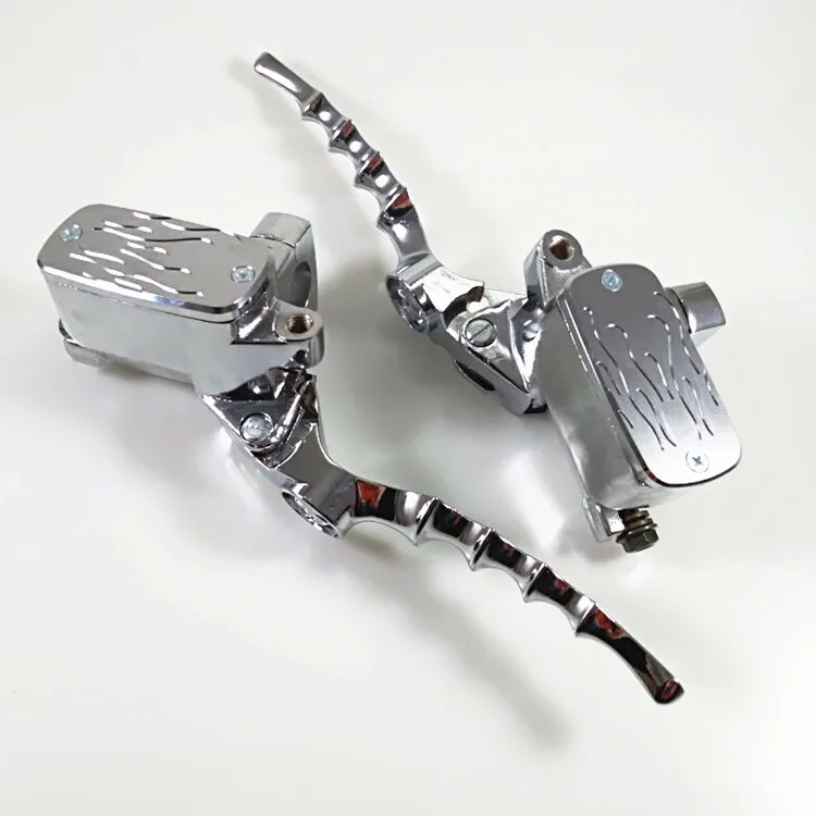 

Pair Chrome Control Reservoir Brake Clutch Levers 1" 25mm Handlebar Motorcycle For Harley Honda Suzuki Yamaha Kawasaki Vulcan