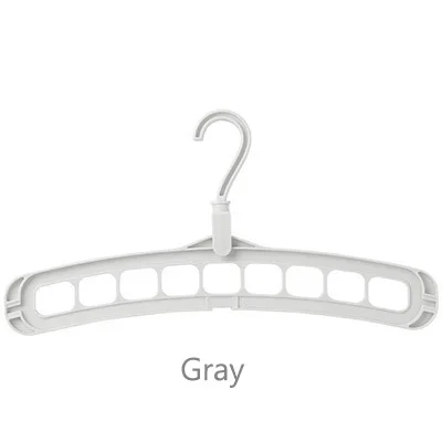 Hanger Clothes Rack Personality Home Multi-Function Nine Hole Hook Magic Hanger 360 Degree Rotation Space Clothes Rack - Цвет: Gray