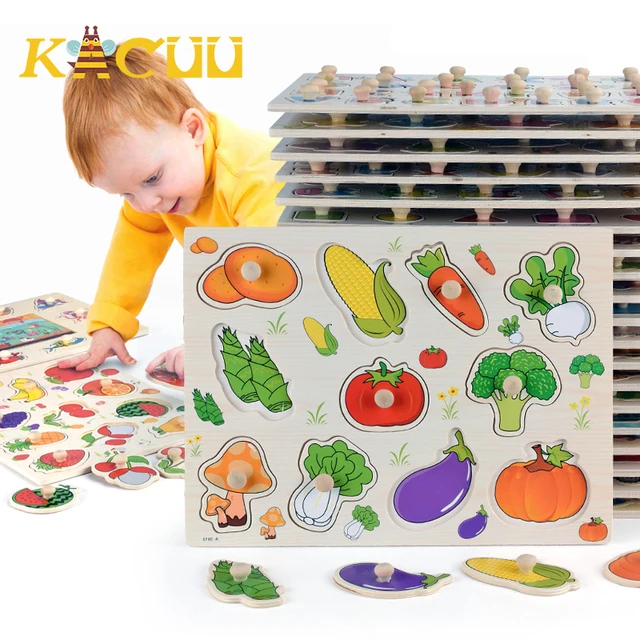 Wooden toys Geometric Shapes Children Wooden 3d Puzzle Cartoon Animal Intelligence Kids Early Learning Jigsaw Baby Toddler Toys 1