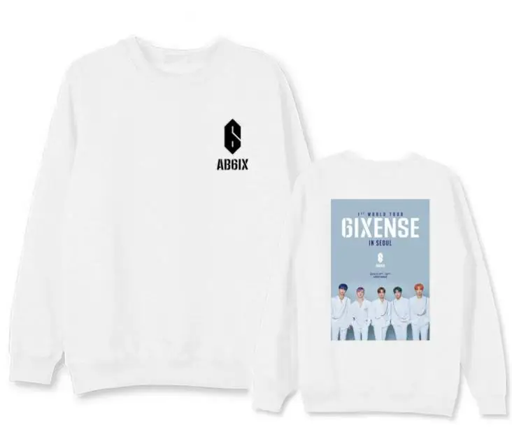 Ab6ix world tour 6ixense одинаковые толстовки с круглым вырезом и фотопринтом для всех членов kpop унисекс флисовый/тонкий пуловер Толстовка