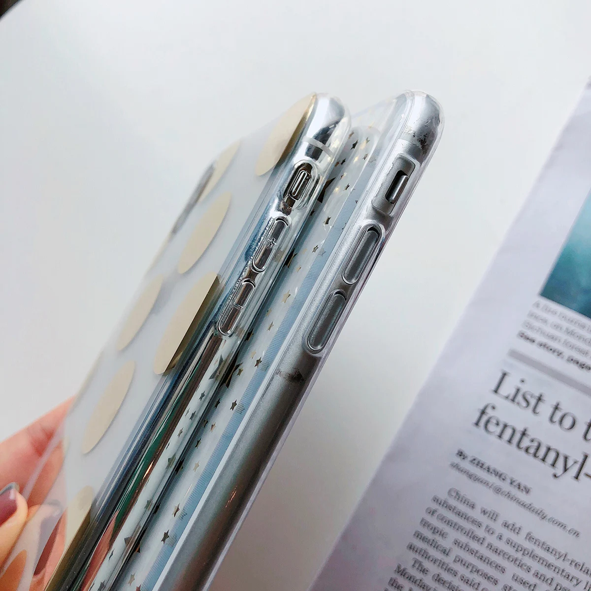 KJOEW гальванический горошек звезда чехол для телефона для iPhone 11 Pro XS Max X XR 6 6s 7 8 Plus прозрачный мягкий IMD силиконовый чехол