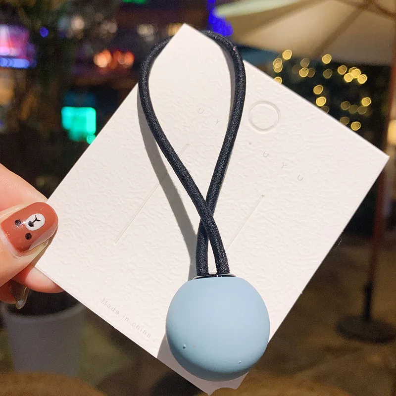 one ball blue Новинка, женские, для девушек, яркие цвета, с шариками, эластичные резинки для волос, конский хвост, держатель, резинки для волос, резинка для волос, резинки, модные аксессуары для волос - Цвет: one ball blue