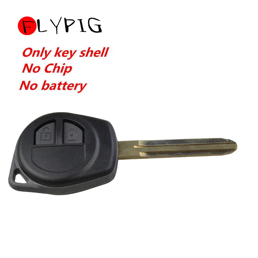 

FLYPIG New Replacement 2 Buttons Remote Car Key Case Shell Fob Housing for Suzuki Grand Vitara SWIFT +Rubber Button Pad 105A