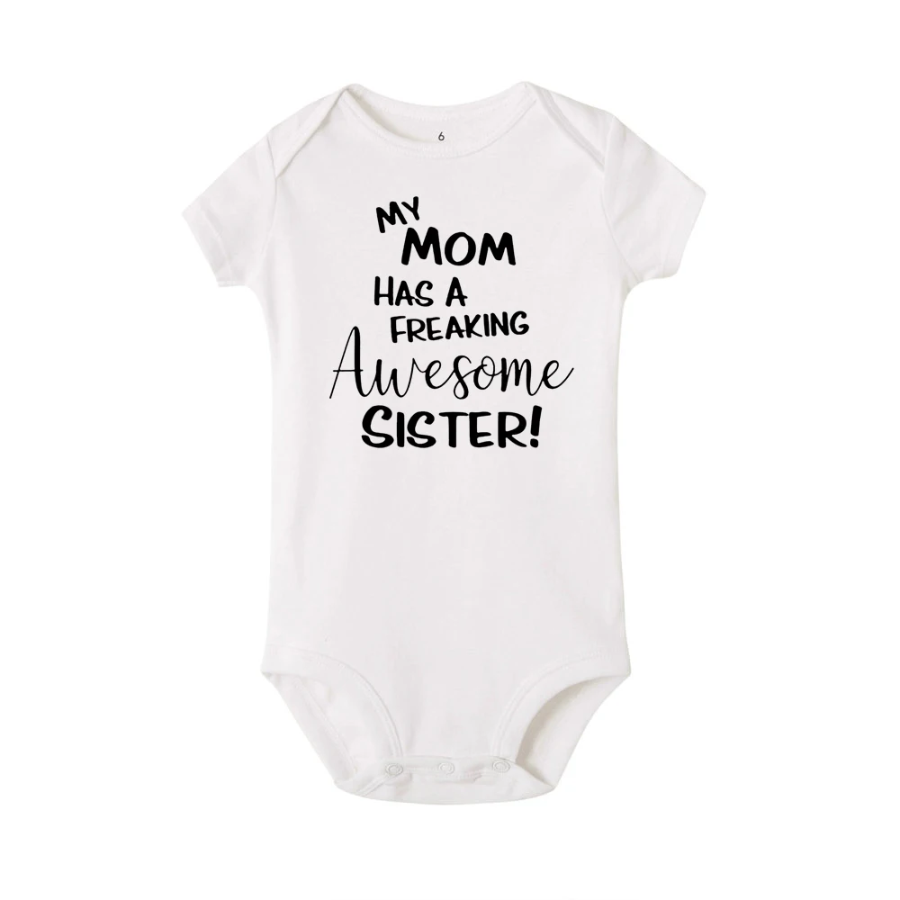 Funny Newborn Cotton Romper My Mom Has A Freaking Awesome Sister Print Infant Auntie Baby Onesie Toddler Babies Jumpsuit Clothes Funny Newborn Cotton Romper My Mom Has A Freaking Awesome Sister Print Infant Auntie Baby Onesie Toddler Babies Jumpsuit Clothes