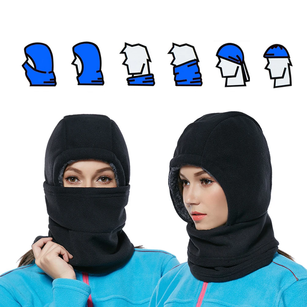 1pc Neck Gaiter Windproof Adjustable Fleece Balaclava Hood Full Face Cover Face Mask Neck Warmer For Running Training