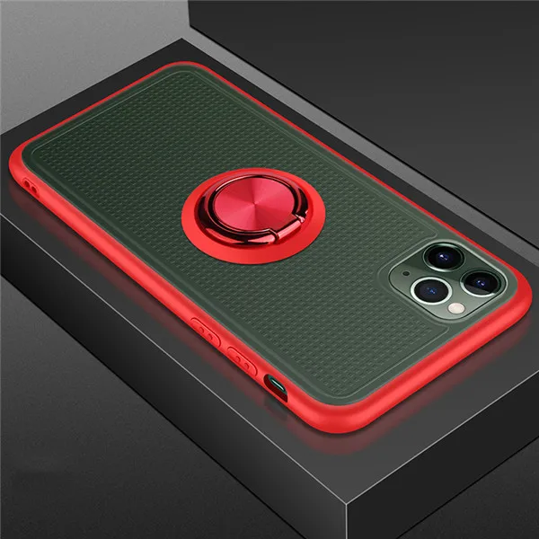 Магнитный чехол с кольцом для пальца на для iPhone 11 Pro MAX XS MAX XR 7 8 Plus прозрачный полночный зеленый чехол-подставка для iPhone11 Pro чехол на для айфон 11 Pro MAX XR XS MAX 7 8 плюс - Цвет: 5