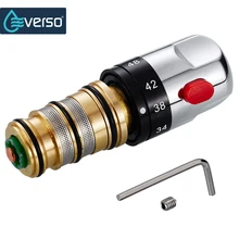 

EVERSO Brass Thermostatic Mixing Valve Temperature Control Ceramic Valve for Solar Water Heater Valve Parts Ceramic Cartridge